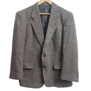 Oakton Men Vintage Classic Countryside Academia Plaid Wool Sport Coat Blazer 42S